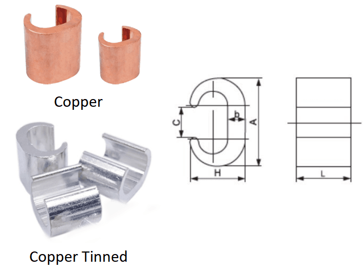 C shape copper connector