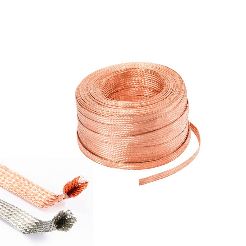 75 FEET 3/4" BRAIDED GROUND STRAP GROUNDING Bare Copper Flat Braid MADE IN USA 